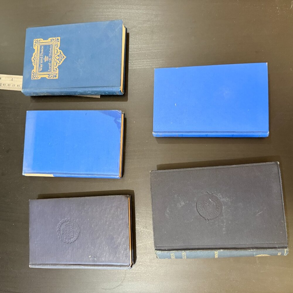 Vintage Book Lot of 5 BLUE Old Antiquarian Rare Decoration Small Books - Picture 8 of 11